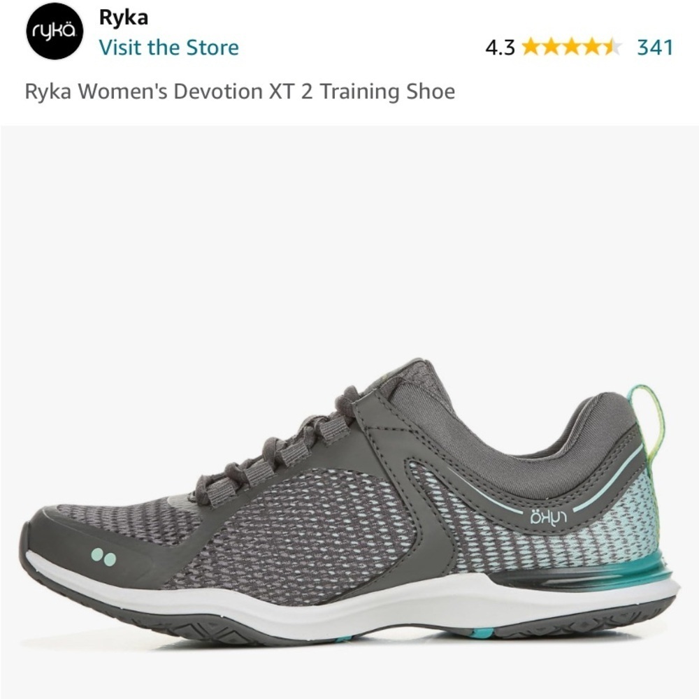Ryka Devotion TX Training Shoes gray & teal NWOB